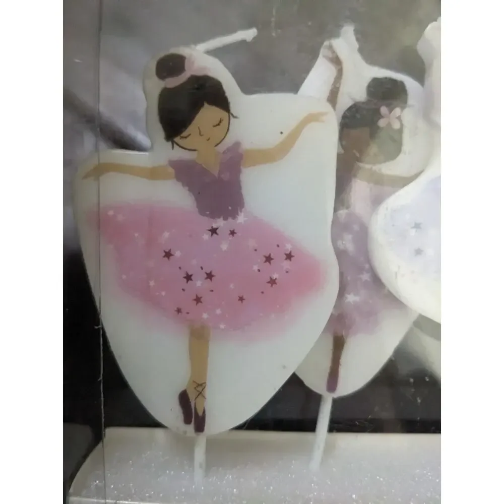 Ballet Theme Birthday Dressed Ballerina Tutu 5 Pieces Candles New